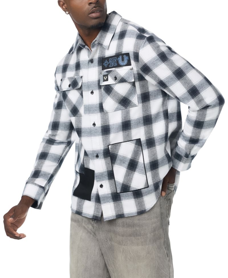 Men's Flannel Long-Sleeve Appliqu&eacute; Shirt