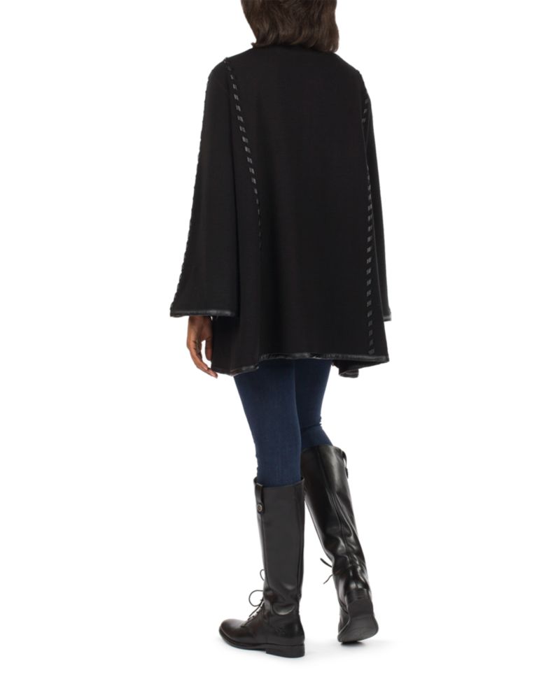 Women's Hooded Sleeved Cape with Clasp