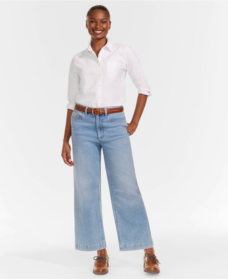 Women's Recover Denim High Rise Wide Leg Crop Jeans
