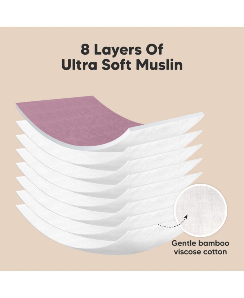 5pk Softe Muslin Burp Cloths for Baby Girls and Boys, Organic Burping Cloths for Babies, Baby Burp Clothes