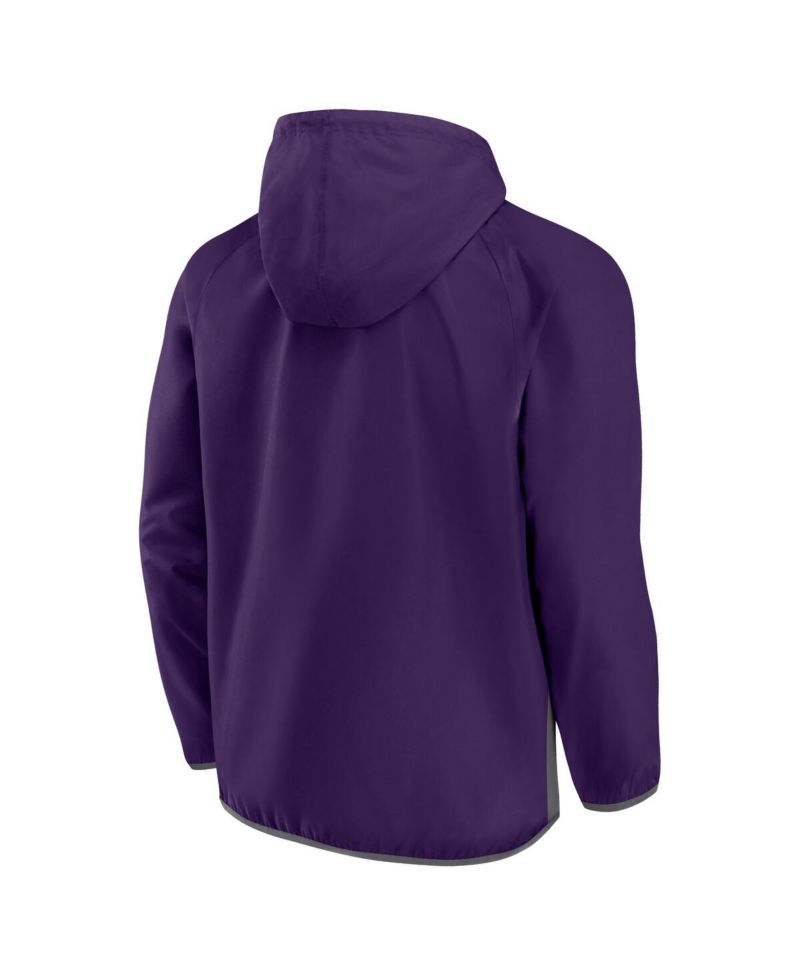 Men's Purple, Gray Phoenix Suns Anorak Flagrant Foul Color-Block Raglan Hoodie Half-Zip Jacket