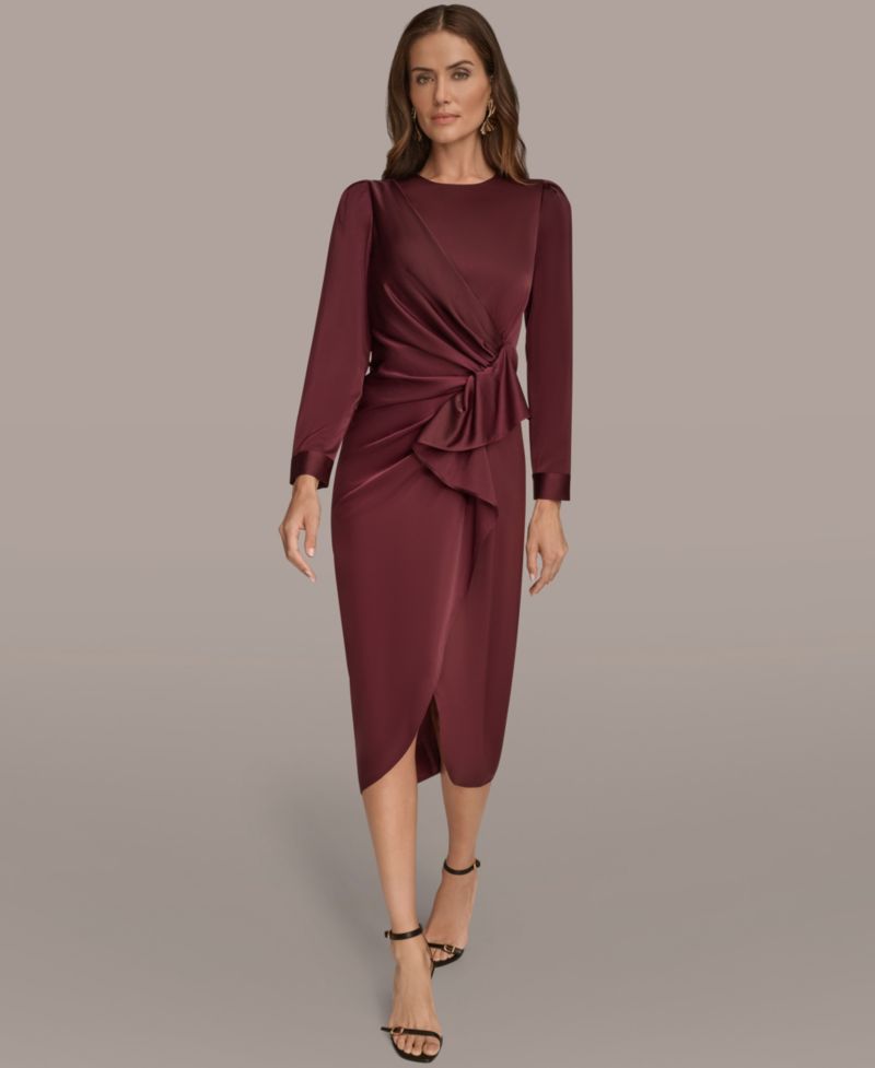 Petite Ruched Midi Dress