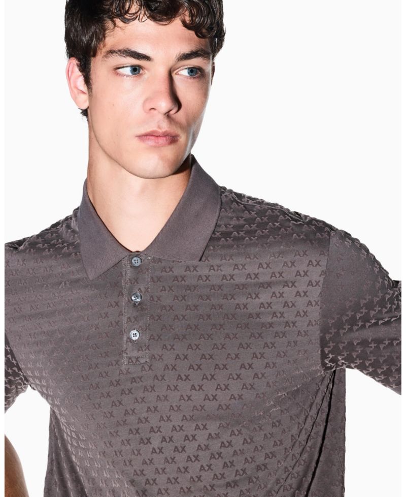 Men's Flocked All Over Logo Polo Shirt