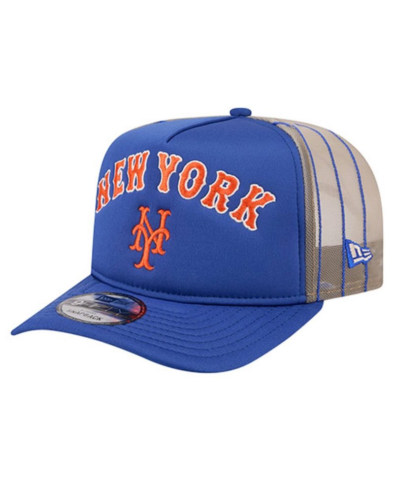 Men's Royal New York Mets Vintage Arched Foam Front 9FIFTY A-Frame Adjustable Trucker Hat