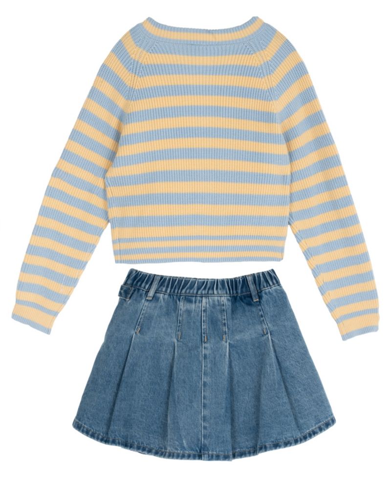 Girls' 7-12 Long-Sleeve Sweater, Tank Top and Skort, 3-Piece Set