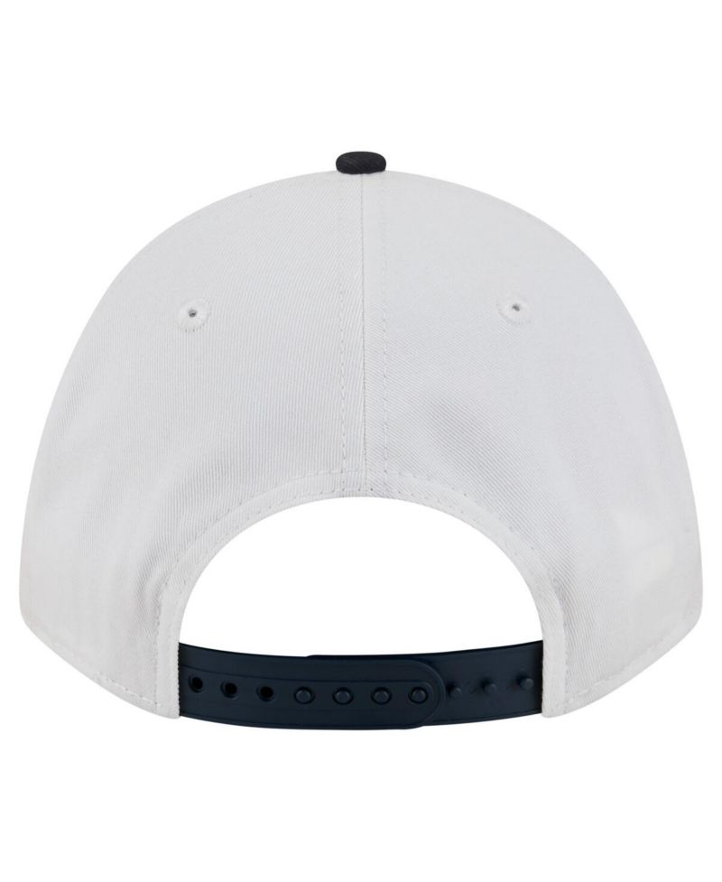 Men's White/Navy West Virginia Mountaineers Arch Two-Tone Rope 9FORTY A-Frame M-Crown Adjustable Hat