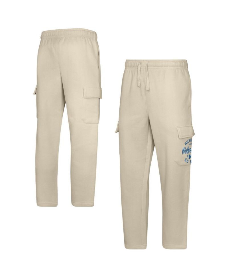 Big Boys and Girls Cream Michigan Wolverines All Around The World Fleece Sweatpants