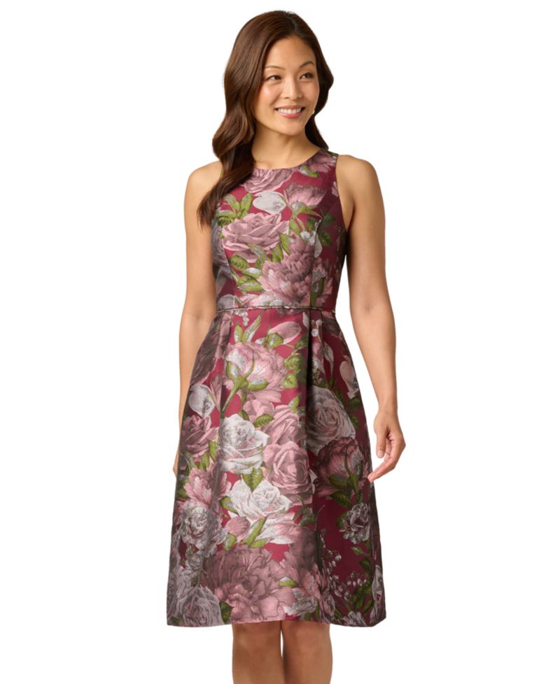 Women's Rose Garden Floral-Print A-Line Cocktail Dress