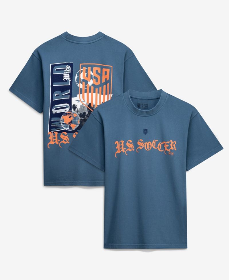 Men's and Women's Blue Host City U.S. Soccer x Los Angeles 2026 Graffiti Vintage T-Shirt