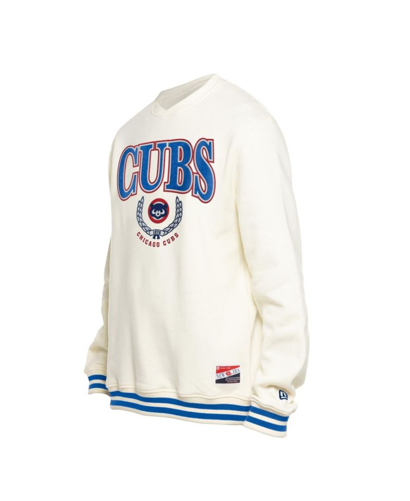 Men's White Chicago Cubs Throwback Sweatshirt