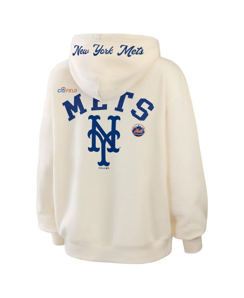 Women's Cream New York Mets Full-Zip Hoodie