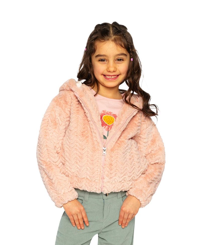 Little and Big Girl's (6-14) Faux Fur Hooded Cardigan