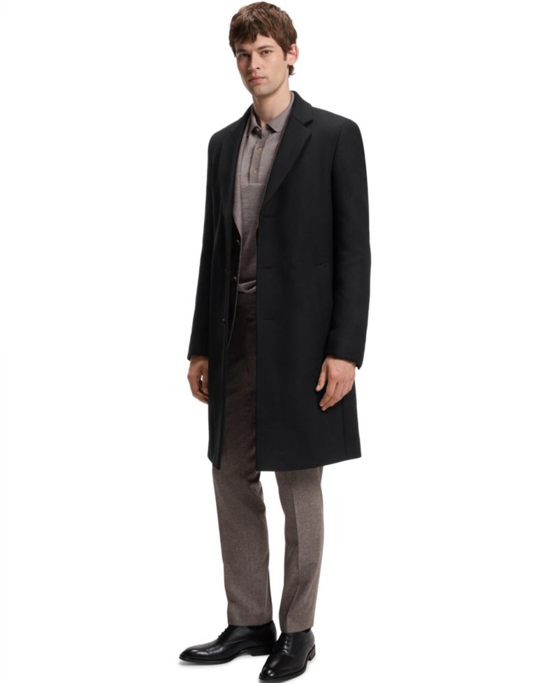 Men's Slim-Fit Formal Wool-Blend Coat
