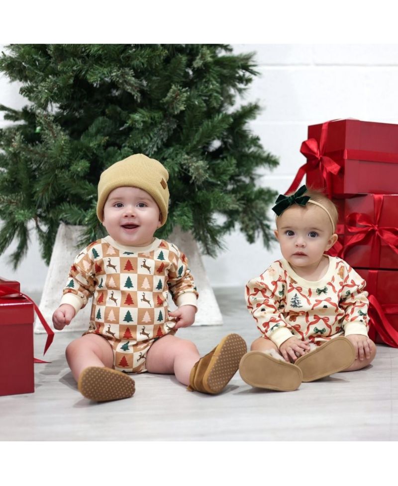 Baby Boys Cabin Christmas Long Sleeve Romper
