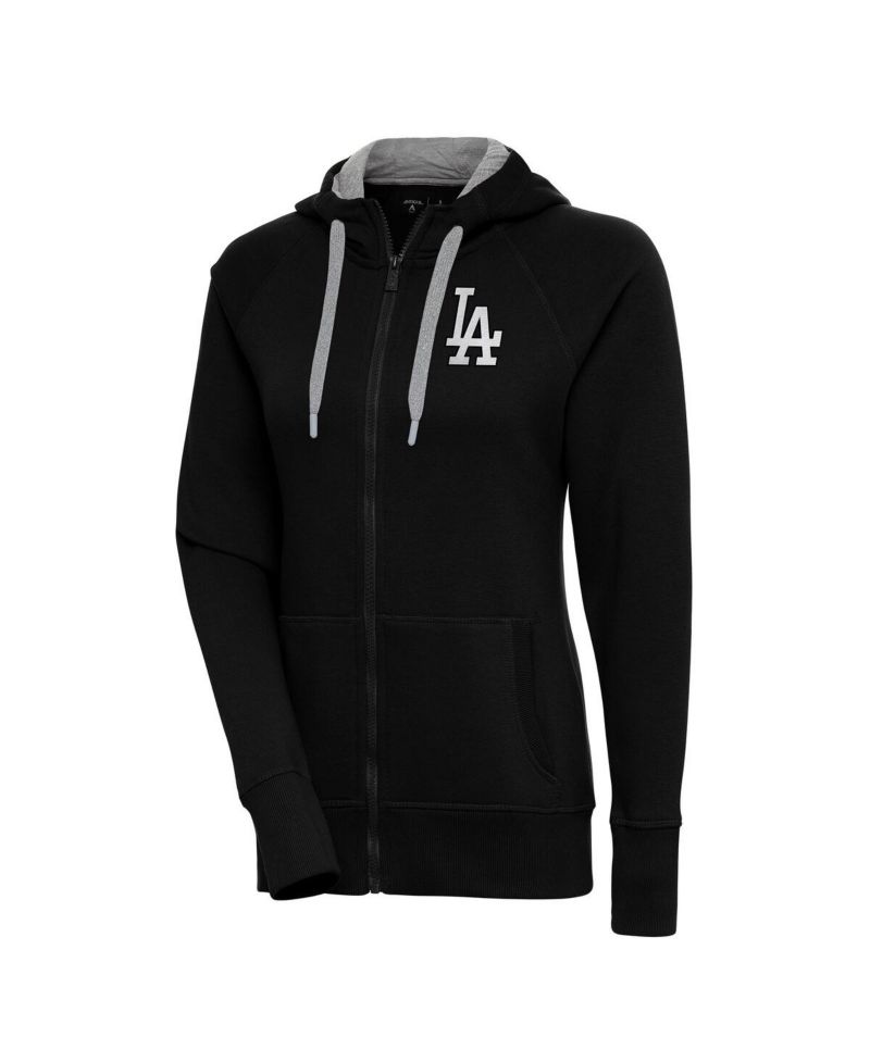 Women's Black Los Angeles Dodgers Brushed Metallic Victory Full-Zip Hoodie