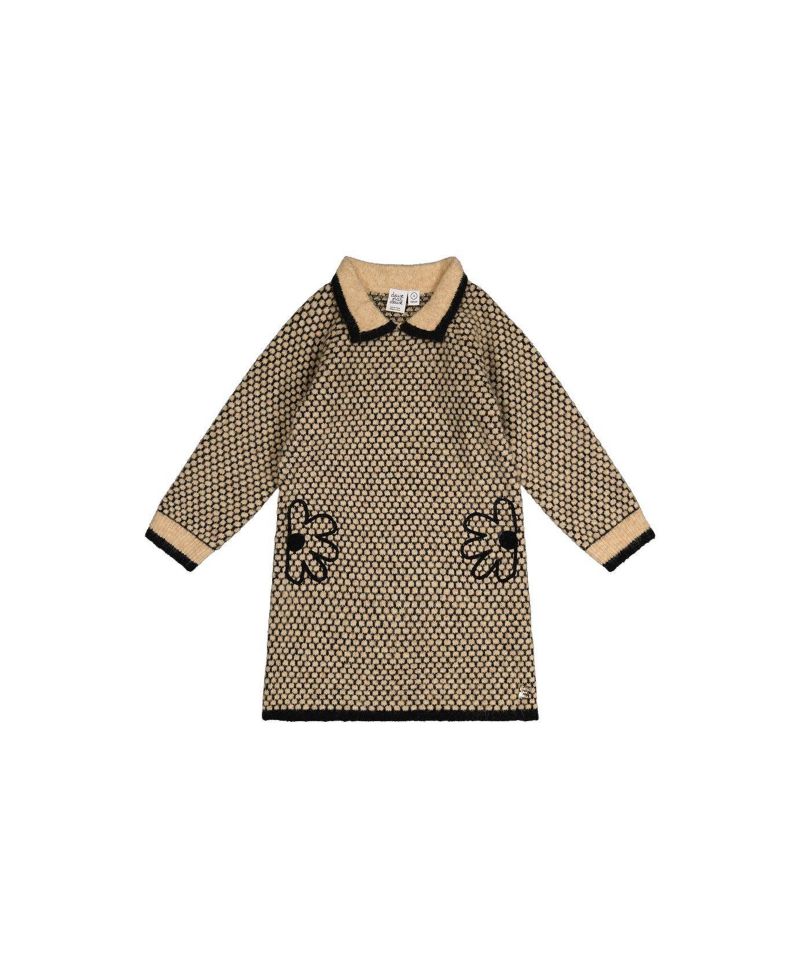 Little Girls 6-14 Knit Dress with Collar