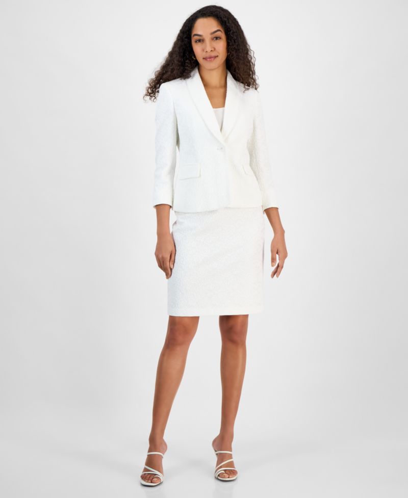 Women's Bonded-Lace Shawl-Collar Blazer, Regular & Petite
