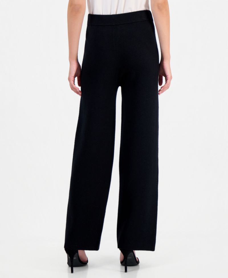 Women's Heatset Sweater Wide-Leg Pull-On Knit Pants