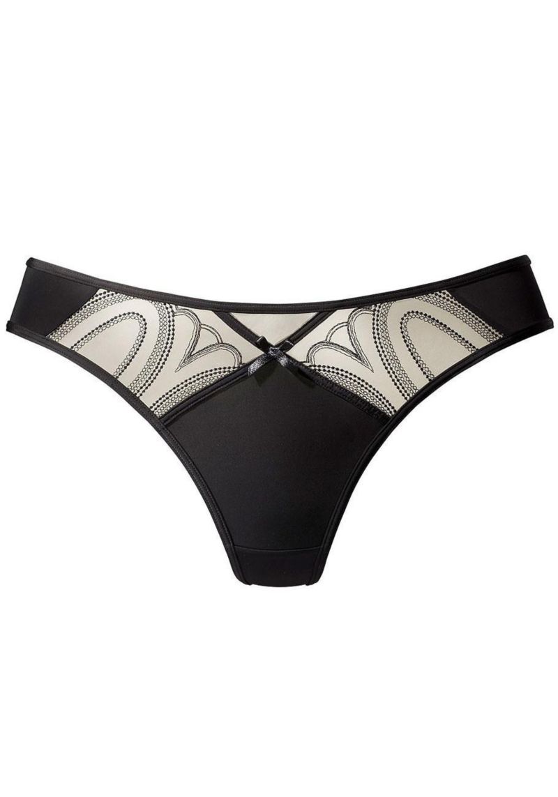 Women's Lace Insert Minimal-Coverage Thong Underwear