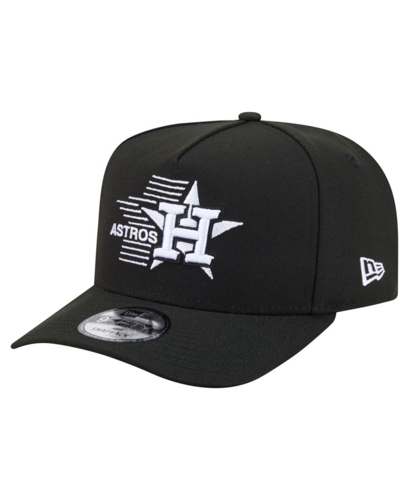 Men's Black Houston Astros Motion A-Frame 9FIFTY Snapback Hat