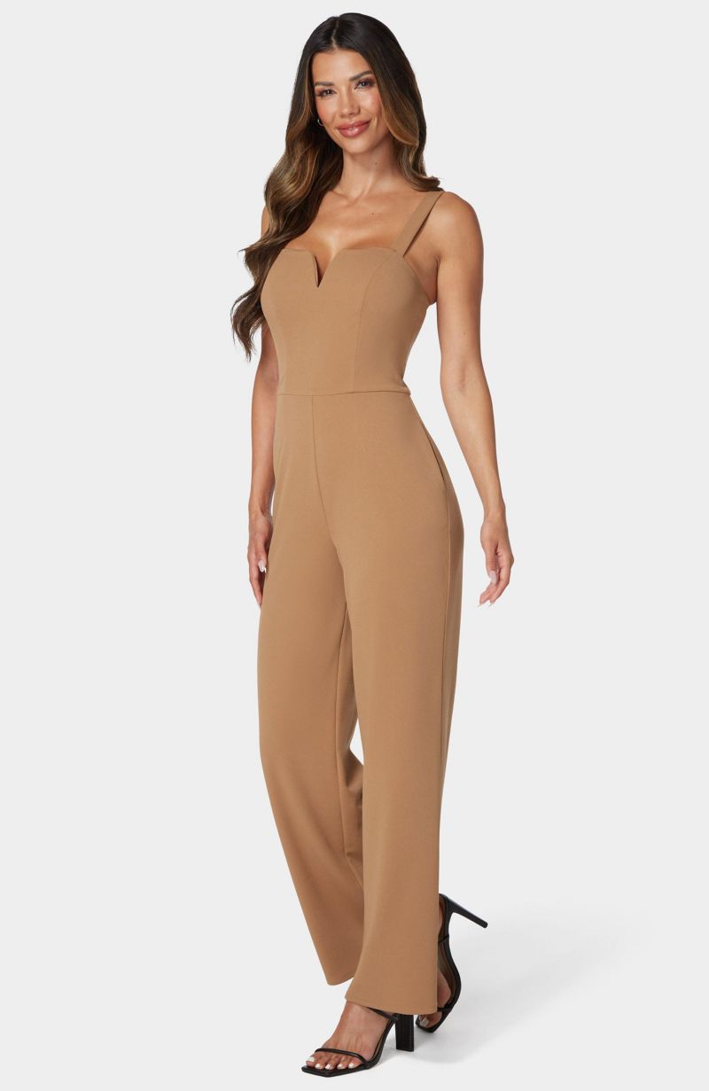 Women's Scuba Crepe Jumpsuit With Strap