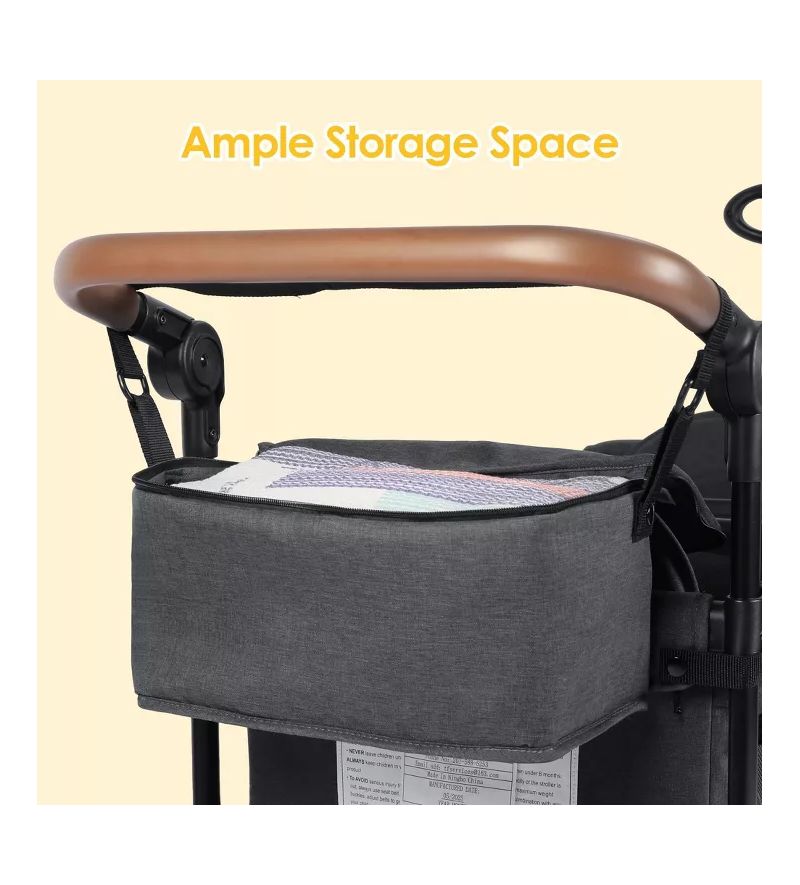 Baby All-Terrain Wagon Stroller for Two with Canopy, Snack Tray, Storage and Shock-Absorbing Wheels