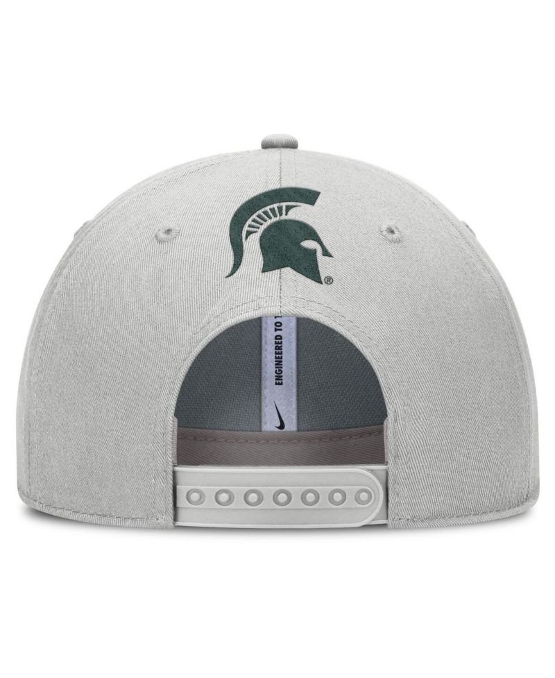 Men's Gray Michigan State Spartans 2025 Sideline Dust Pinched Rise Adjustable Hat