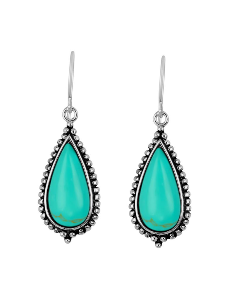 Sterling Silver Turquoise Teardrop Earrings