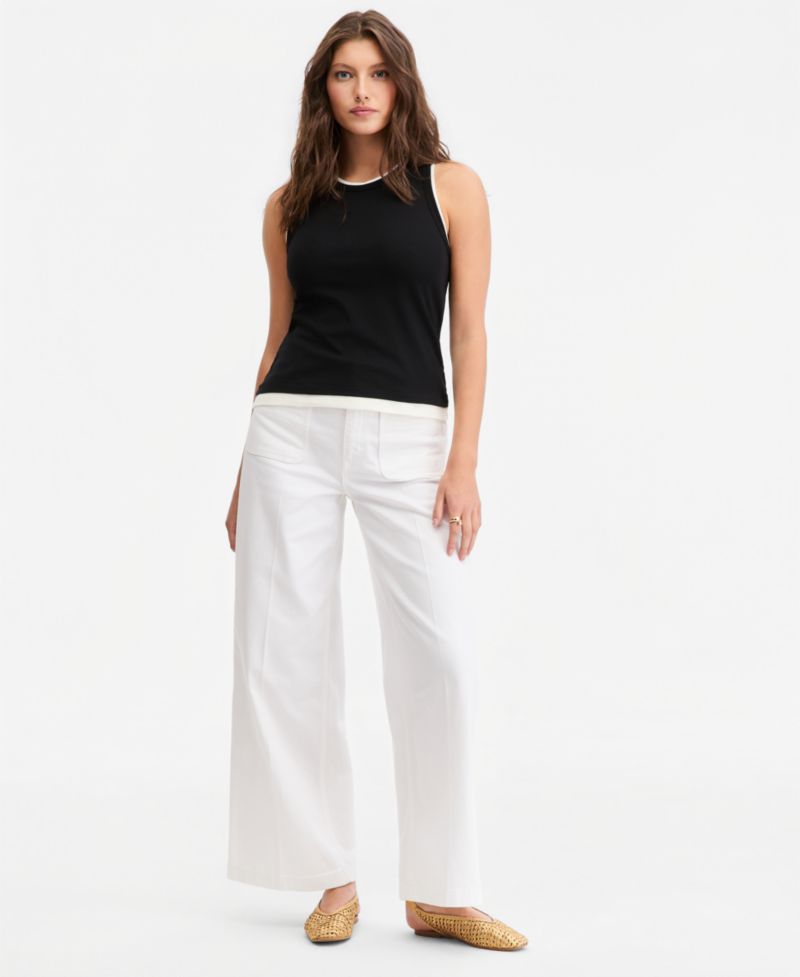 Women's Micro Rib Faux-Layered Tank Top