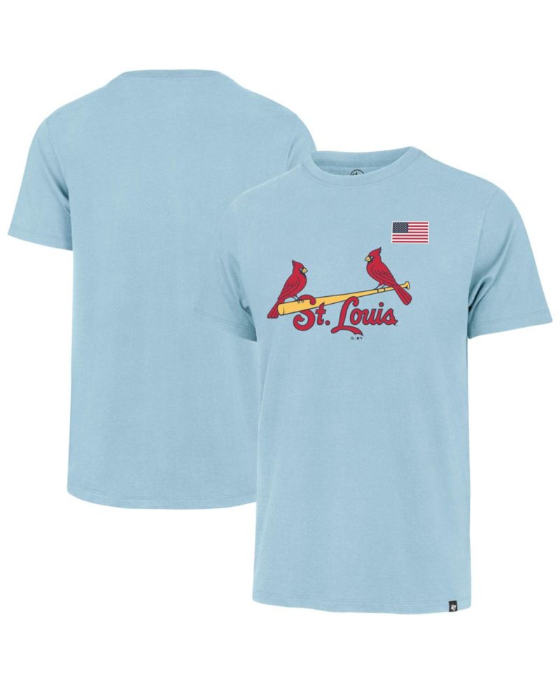 Men's Light Blue St. Louis Cardinals Heritage U.S. Flag T-Shirt