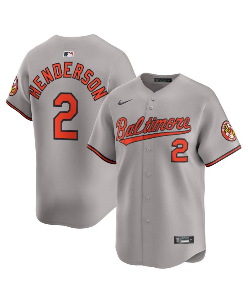 Men's Gunnar Henderson Gray Baltimore Orioles Road Limited Player Jersey