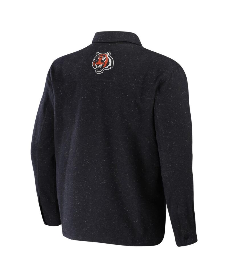 Men's NFL x Darius Rucker Collection by Charcoal Cincinnati Bengals Shacket Full-Snap Jacket