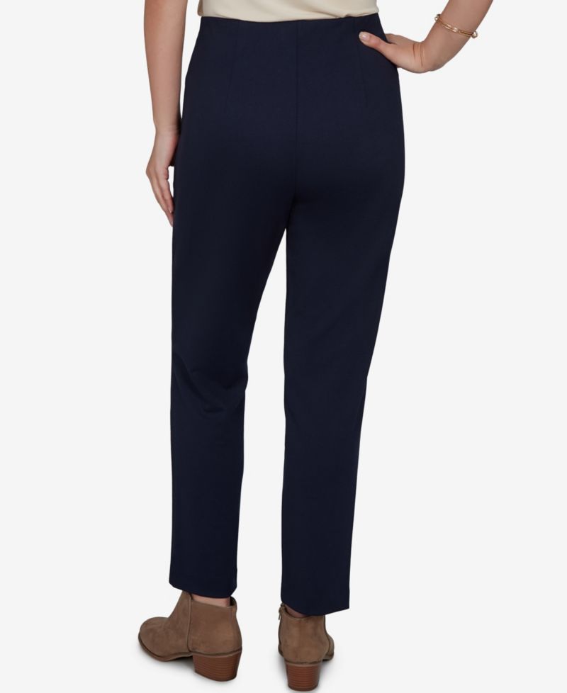 Petite Hollywood Waist Pull-On Ponte Straight Pants