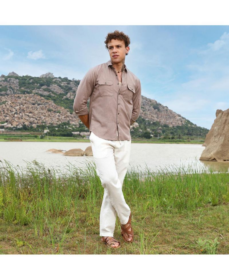 Men's Peanut Brown Heathered Utility Shirt