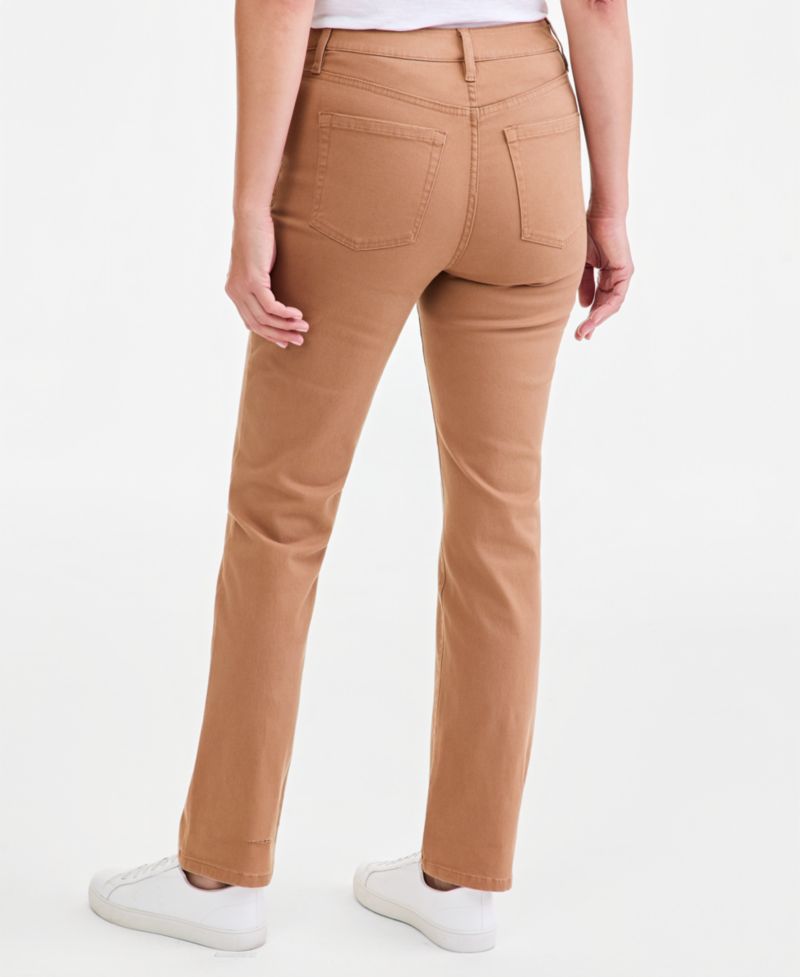Women's Straight-Leg High Rise Twill Pants