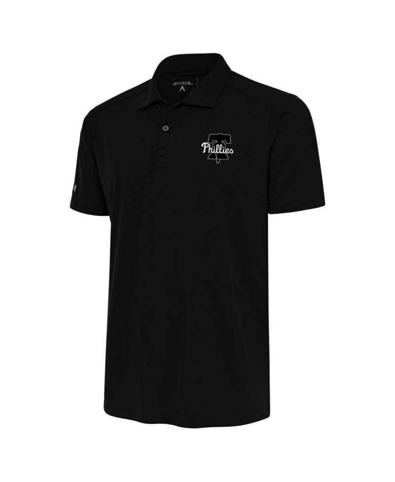 Men's Black Philadelphia Phillies Metallic Tribute Polo Shirt