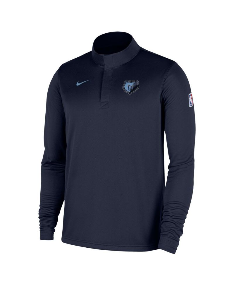 Men's Navy Memphis Grizzlies 2025/26 Authentic Coaches Quarter-Zip Dri-Fit Hoodie