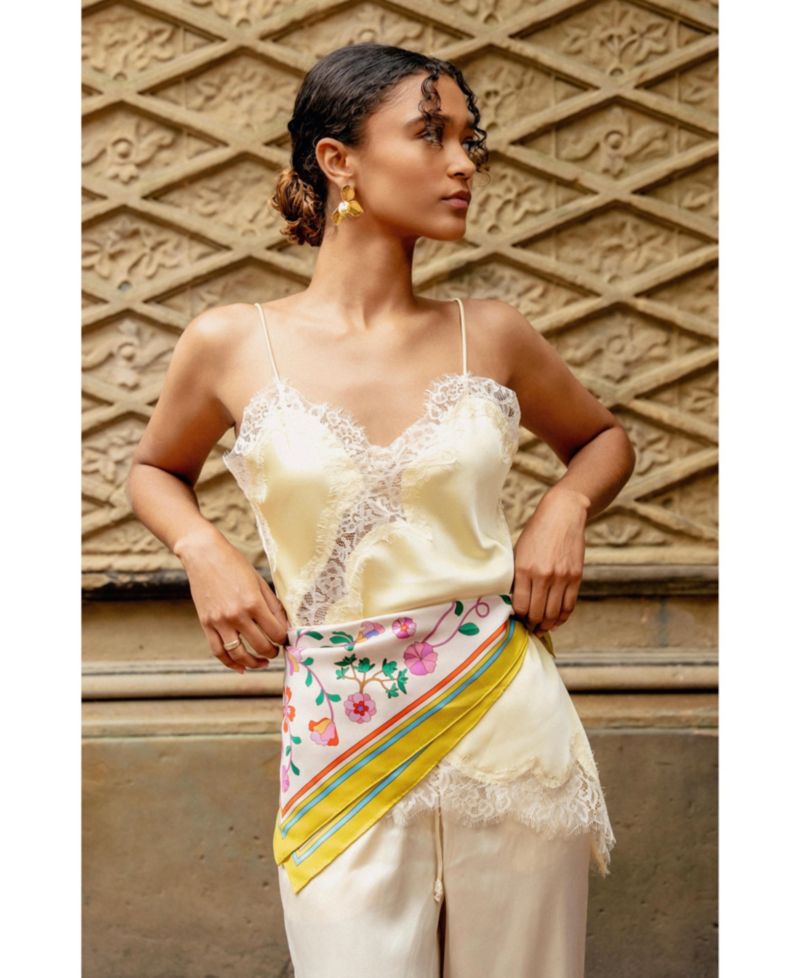 / Women's Limoncello Jardin Double Sided Silk Scarf