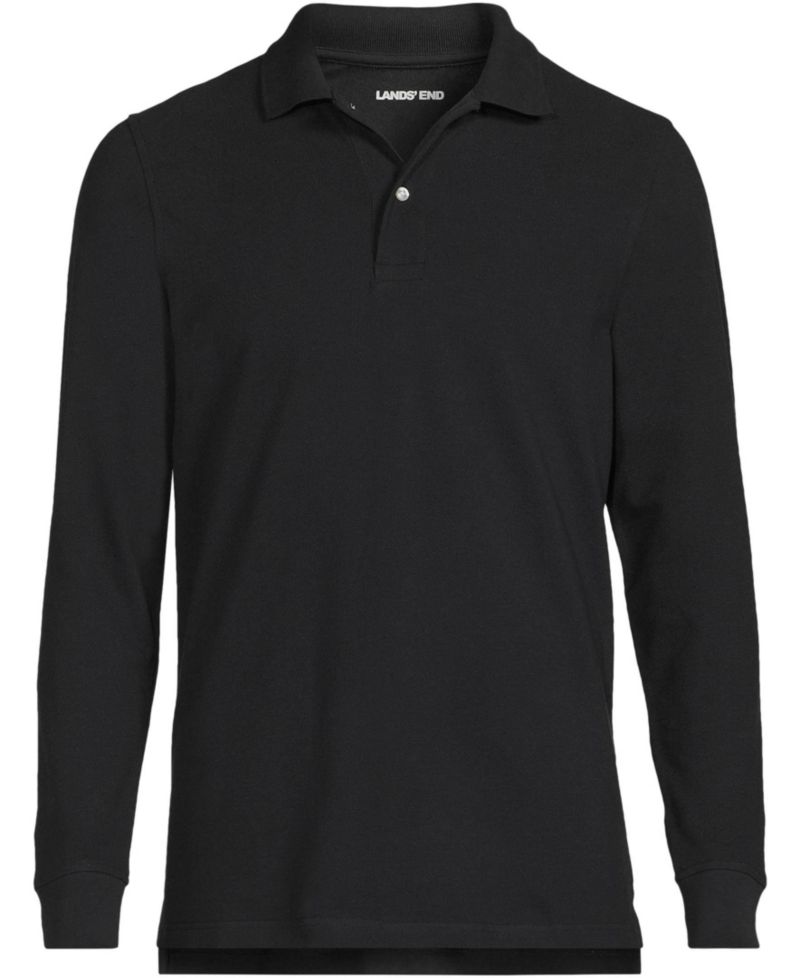 Men's Long Sleeve Mesh Polo Shirt