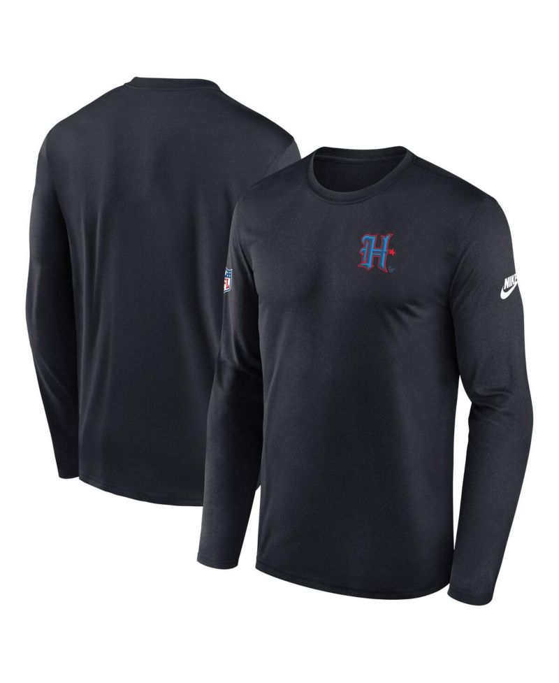 Men's Navy Houston Texans Legend Small Logo Performance Long Sleeve T-Shirt