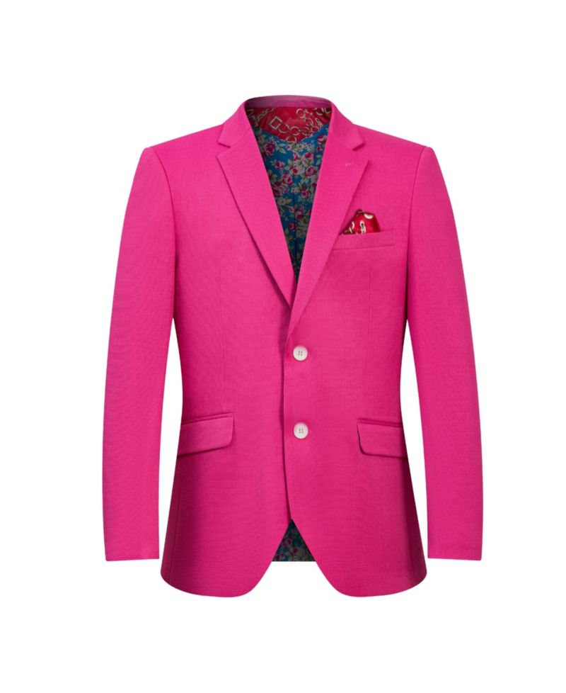 Boys Pink Slim Fit Classic Blazer