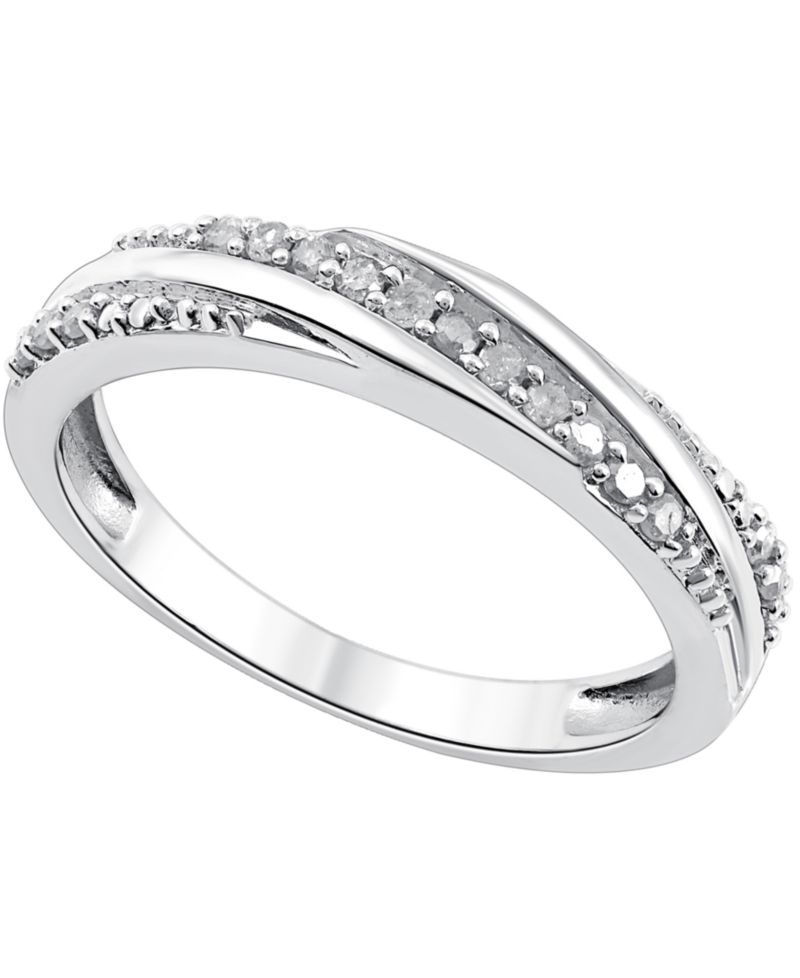 Diamond Twist Look Ring (1/6 ct. t.w.) in Sterling Silver