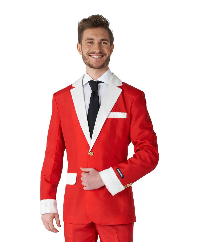 Men's Christmas Suit - Ugly Holiday Festive Nordic Pixel Outfit