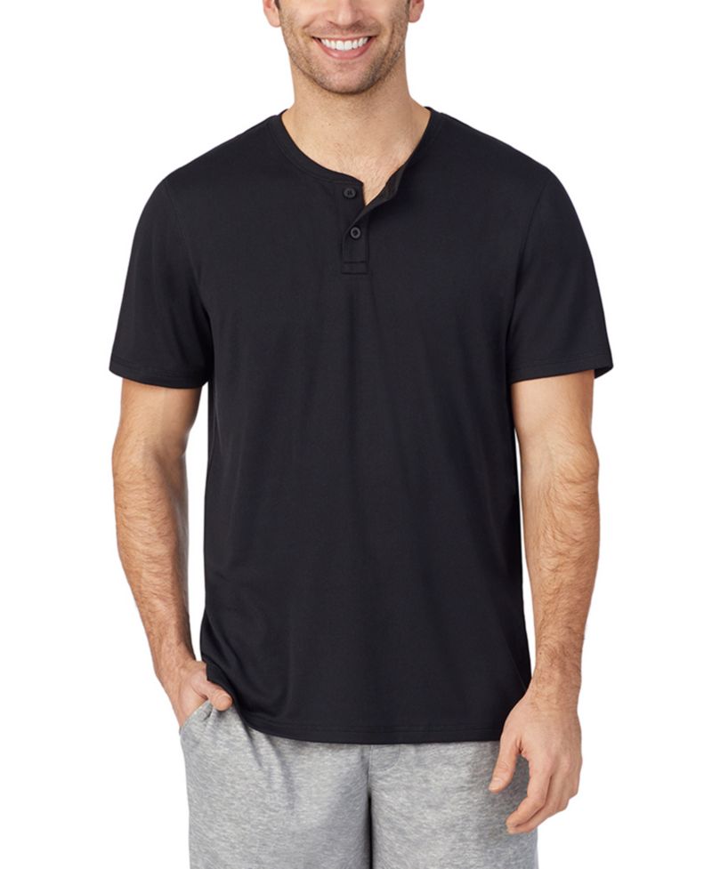 Men's Far-Infrared Enhance Sleep Short Sleeves Henley Top