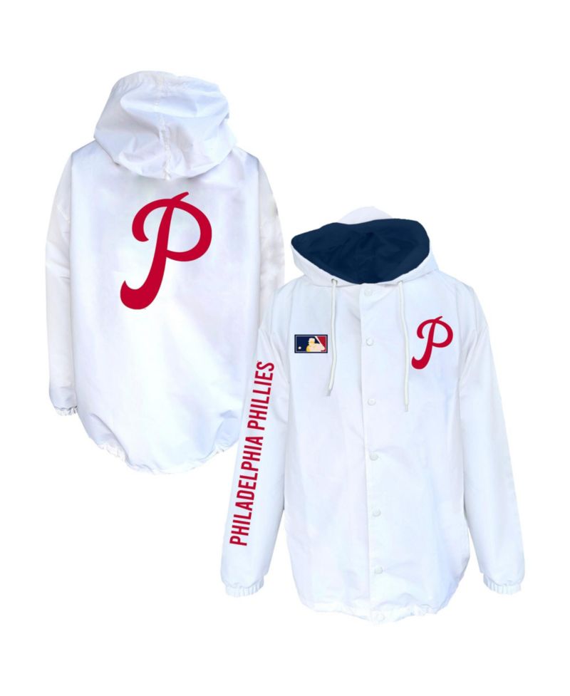 Men's White Philadelphia Phillies Big & Tall Full-Snap Hooded Jacket