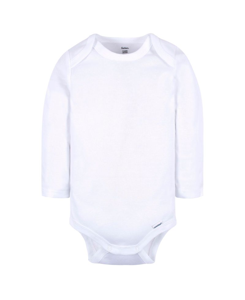 Baby Girls Long Sleeve Onesies Bodysuits, 6-Pack, White/Black Variety