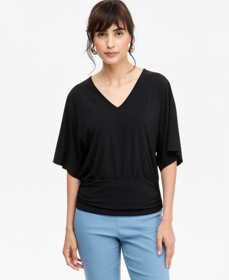 Women's Short Sleeve V-Neck Knit Top