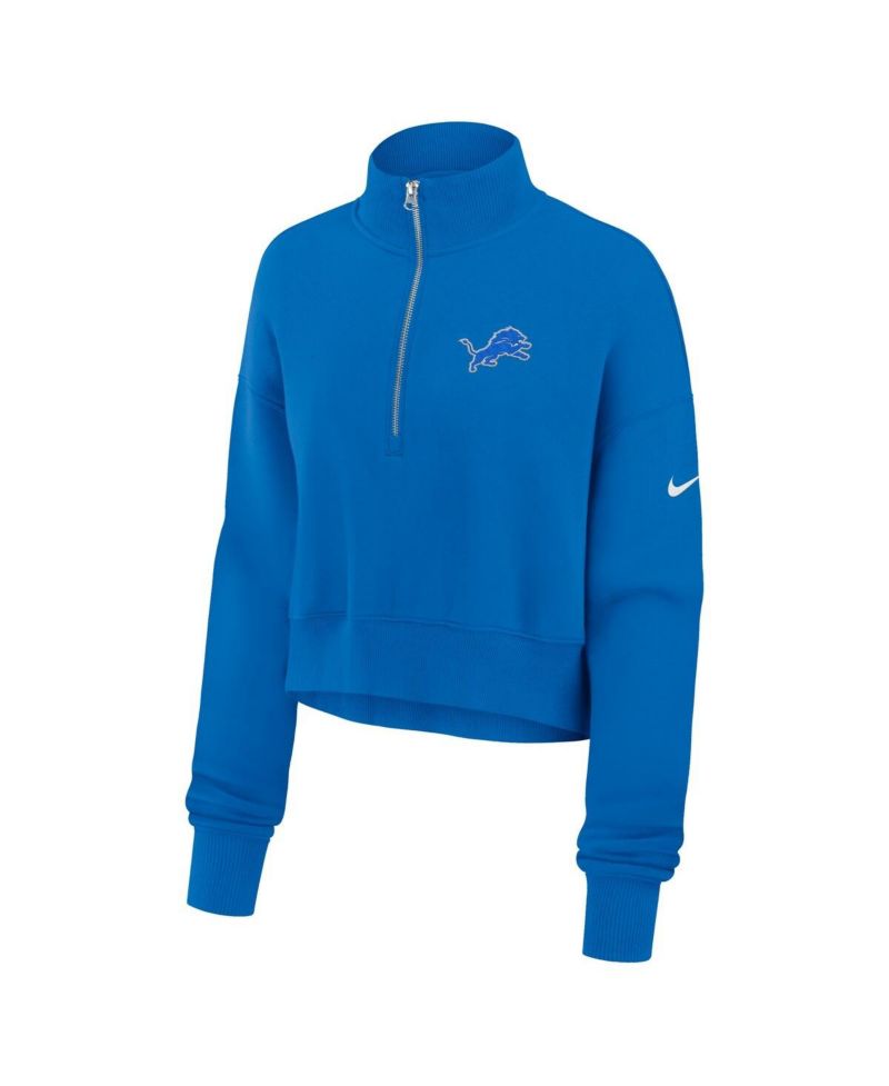 Women's Blue Detroit Lions Phoenix Fleece Quarter-Zip Sweatshirt