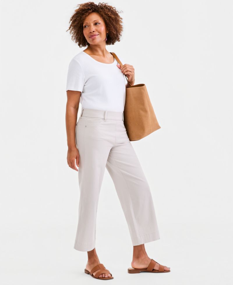 Women's High Rise Pull-On Cropped Jeans