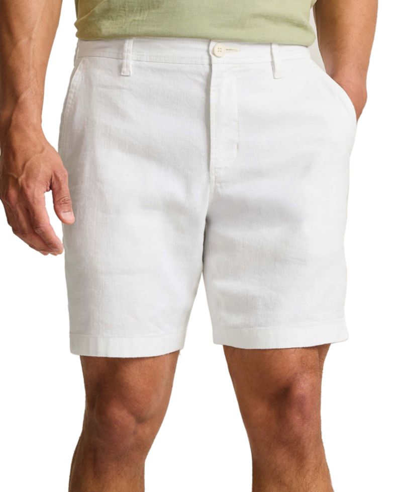 Men's Beach Coast Flat-Front Linen 9" Shorts